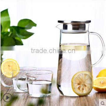 Glass Pitcher with Lid, Water Jug for Hot/Cold Water, Ice Tea and Juice Beverage