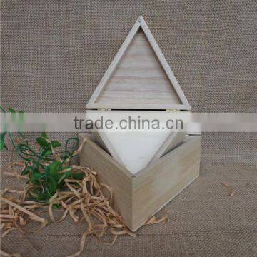 Triangle Natural Cheap Wooden Christmas Gift Box photo-4