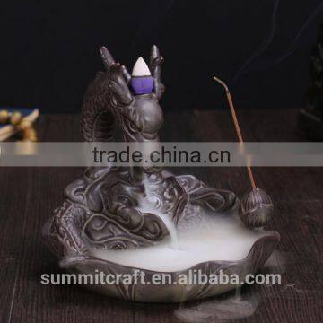 Ceramic dragon shaped backflow incense burner