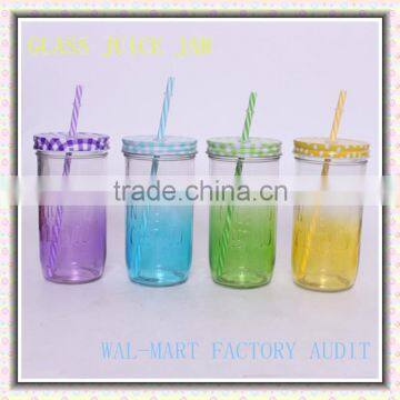 wholesale glass juice bottle with spray with straw