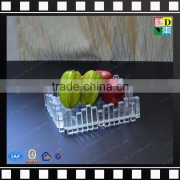 Acrylic fruit serving tray clear coffee cup holder