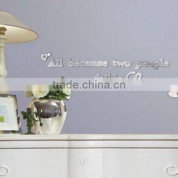 Mirror All Because Two People Fell in Love Wall Decal Set