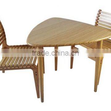 2016 popular style bamboo negotiation desk with leisure chair