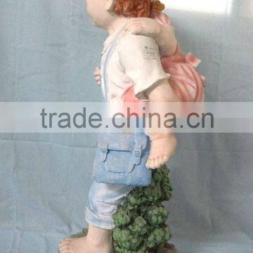 Garden Decor Reading Boy and Girl Fiberglass Statue photo-3