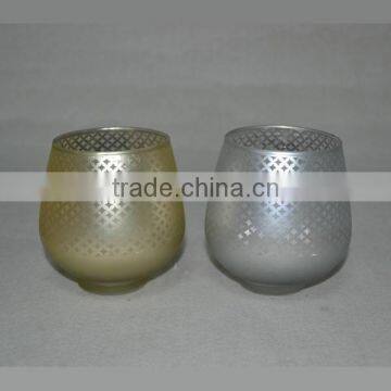 Wholesale electroplate votive glass candle holder