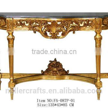 Antique Gold Living Room Console Table Rococo Furniture