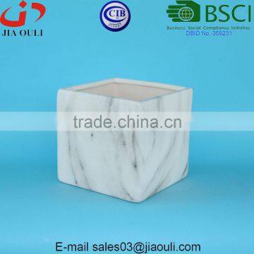 12cm Marble Design Ceramic Square Plant Pot photo-4