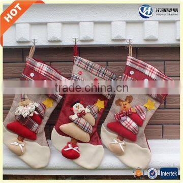 2016 wholesale cheap price beautiful animated christmas stocking from china