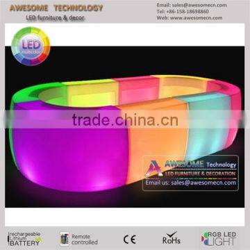 Led Lighted Outdoor Plastic Sectional Bar Counter / Outdoor Bar Table Suite photo-2