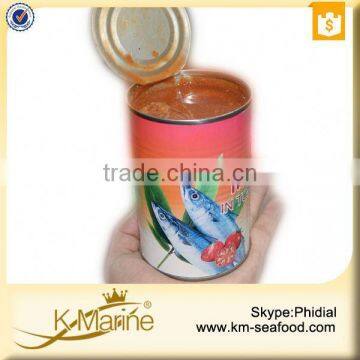 2015 Easy Open End Chinese Canned Mackerel Fish in Tomato Sauce