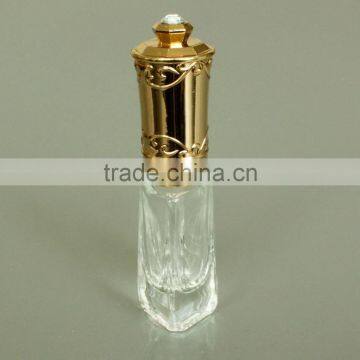 7ml Clear Glass Nail Polish Bottle With Gold Diamond Brush Cap, Wholesale Bottles of Nail Polish photo-3