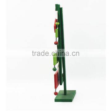 Boutique Green White Red Peace Letter Sign Printing Wooden Christmas Tree photo-3