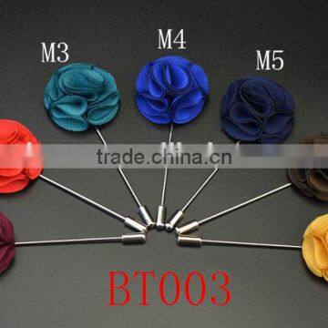 Manfacuter Stock Various Colors Men Custom Fabric Flower Pins for Dressing photo-2