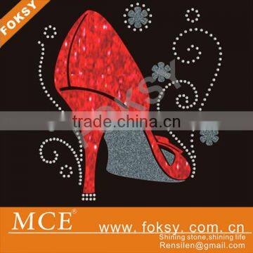 Beautiful High Heel Glitter Heat Transfer Rhinestone Custom Transfer