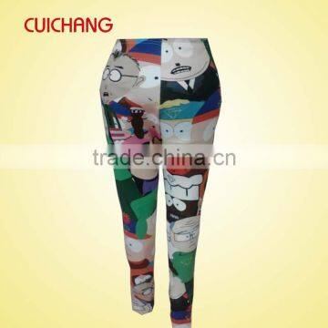 wholesale polyester/spandex heat transfer custom design women fashion pants , leggins, yoga NJSK-0732