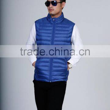Wholesale ultra thin foldable men winter duck feather vest