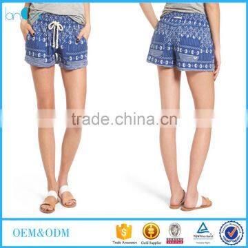 Floral printed shorts summer beach wear new fashion cotton shorts designs