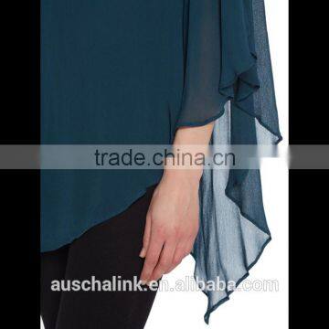 Latest Woman Oversized Sleeve Viscose Blouse New Styles photo-4