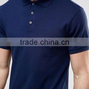 Guangzhou Xinlan Factory Custom Short Sleeve Navy Men's 100% Polyester Pique 200g Slim Fit Casual Latest Polo T-Shirt photo-3