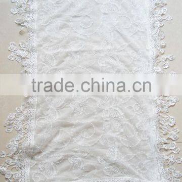 Fashion Lady Butterfly New Cotton White Lace Scarf photo-2