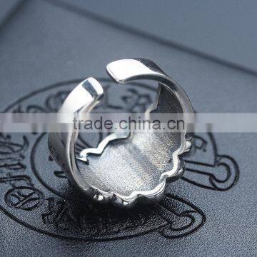 Yiwu Factory Direct Wholesale Retro Cool Punk Cross Ring Tai Silver Jewelry for Men photo-2