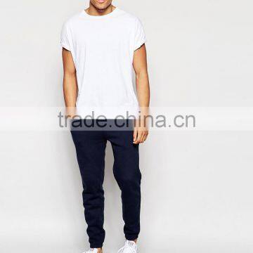 Dark Blue Plain Fleece Sweat Pants Fabric for Man photo-2