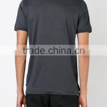 Dark Grey Cotton Print Collar Mens Latest Design Polo Shirt Wholesale photo-3