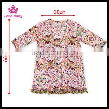 2016 Bohemian Tassel Style Kids Coat Teen Girls Fashion Overall For Winter Or Autumn