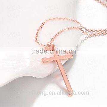 Creative Rose Gold Cross Pendant Necklace photo-3