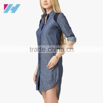 Korean Wholesale Fitness Apparel Clothing Printed Slim Shift Shirt Dresses photo-3