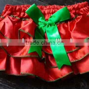 cute satin baby bloomer with ruffle diaper cover kids bloomer with bow