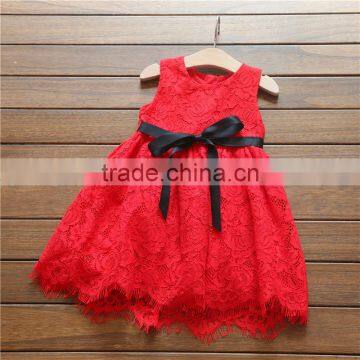 Modern Summer Lace Blank Baby Girl Princess Birthday Vest Dress photo-2