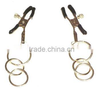 Geek G-S-002 MOQ 1 pairs Three circle Two Pieces In A Pair Multicolor Rubber Nipple Clamps metal rings