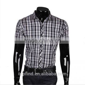 Popular Africa Market Short Sleeve Check Pattern Mens Shirt Design With Customised Logo for Oem photo-4