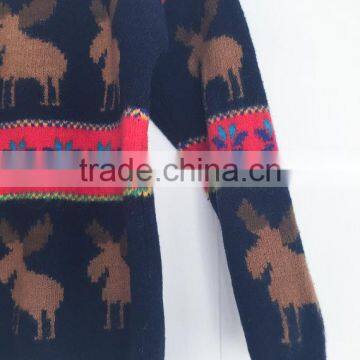 Women Autumn Knitting Patterns Christmas Reindeer Sweater Pullover photo-4