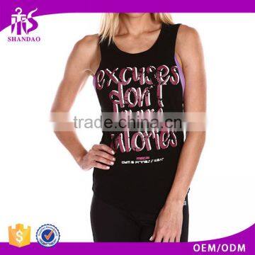 2016 Guangzhou Fashion Summer 100% Polyester Loose Sleeveless Weight Lifting Singlet