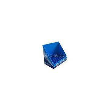 OEM Blue Cardboard Countertop Displays table stand with holes for eyedrop , cosmetics