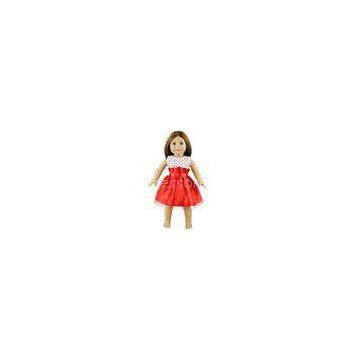 Red Dot Short Sleeve Puffy Silk Dress for 18 inch  Doll , Madame Alexander Doll Dress