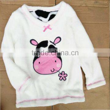 cow printed cartoon style children hoodies for girls low price