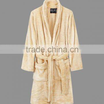 Microfiber Plush Fleece Bathrobe for Men and Women