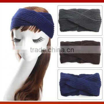 Bohemian Style Knit Bow Headband/ Knitting Crochet Headbands /Handmade Knitted Colored Headband photo-2