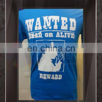 Tailor made your company logo on Men Round Neck Short Sleeves royal blue Tee Shirt