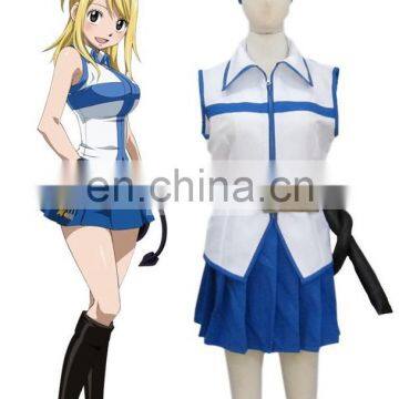 Rose Team-Free Shipping Fairy Tail Lucy Heartfilia White Dress Anime Sexy Halloween Carnival Costumes