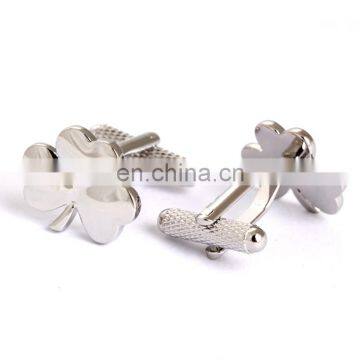 SHAMROCK CLOVER CUFFLINKS IN SILVER photo-3