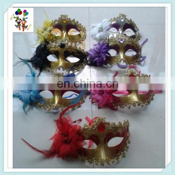 Ladies Feather Rhinestone Sparkle Venetian Masquerade Party Masks HPC-0466