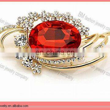 Beautiful Round Heart-shaped Style Crystal Jewelry gold indian jewelry Brooch pin