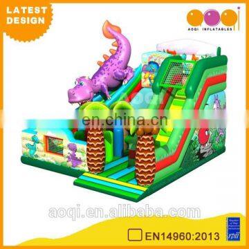 2015 AOQI latest design dino cheap outdoor inflatable amusement park for sale