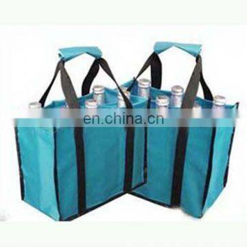 new design non woven shopping bag promo non woven bottle bag put in 6 bottles