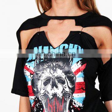 Top Selling Summer Fashion Printed Short Sleeve Women t Shirt photo-6