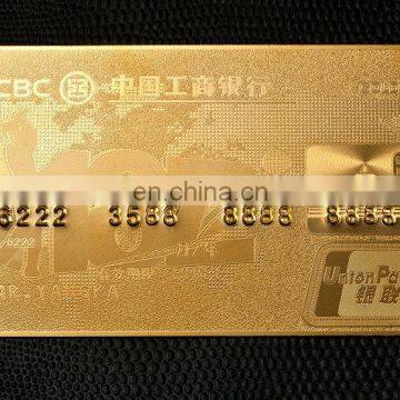 Plated high quality metal magnetic stripe credit card metal name card